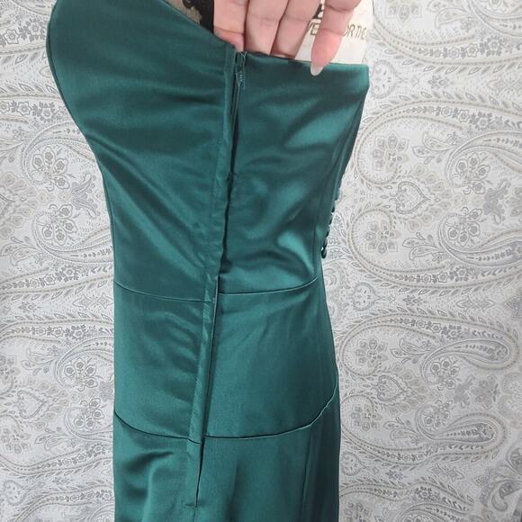 Nicole Miller women's strapless emerald green evening gown Size 6 Formal Holiday - Picture 5 of 10